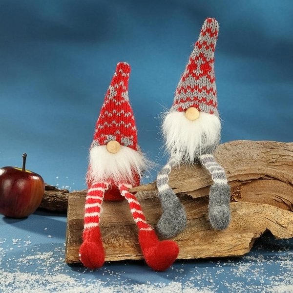 Filz-Wichtel mit Holznase und Schlenkerbeinen Weihnachtswichtel