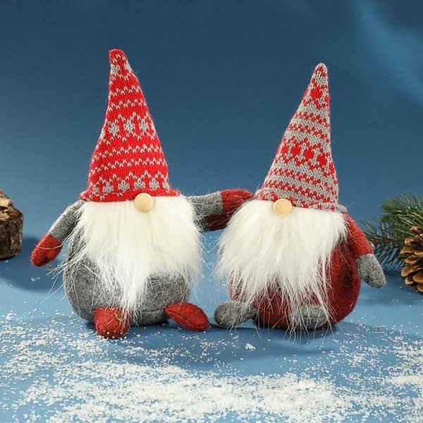 Filz-Wichtel mit Holznase und weißem Bart Weihnachtswichtel