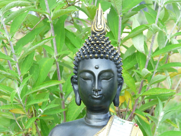Buddha sitzend goldfarben 40 cm