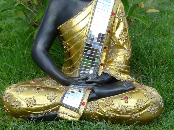 Buddha sitzend goldfarben 40 cm