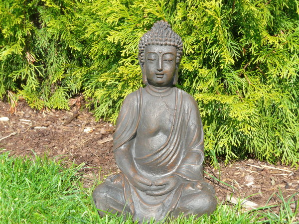 Buddha sitzend braun 30 cm
