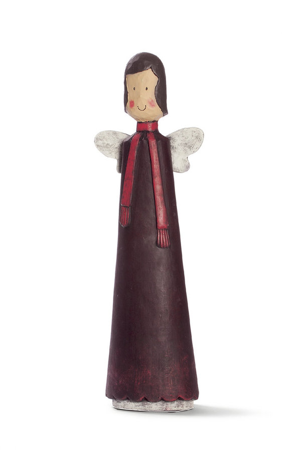 Engel mit rotem Kleid und Schal 48 cm von Baden