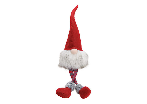 Filzwichtel rot mit Schlenkerbeinen 54cm weißer Bart Weihnachten