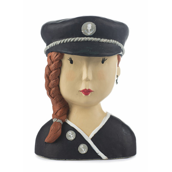 Ladykopf Kapitänsfrau in Uniform 25 cm Dekokopf Büste Baden Collection