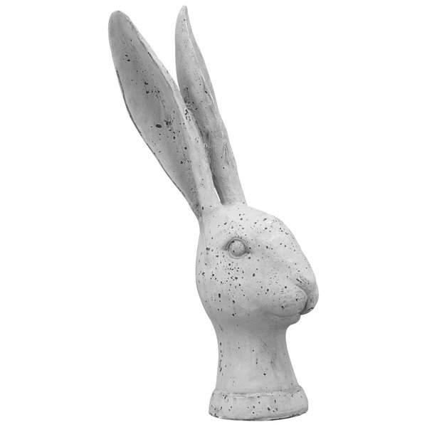 Hasenbüste mit langen Ohren grau 37cm used look Shabby Hasenkopf Osterdeko